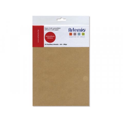 Kraft paper, self-adhesive 80 g/m², 210 x 297  DIN A4, 10 sheets