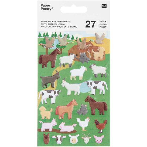 Paper Poetry 3D-sticker self-adhesive 95 x 190 mm, farmyard