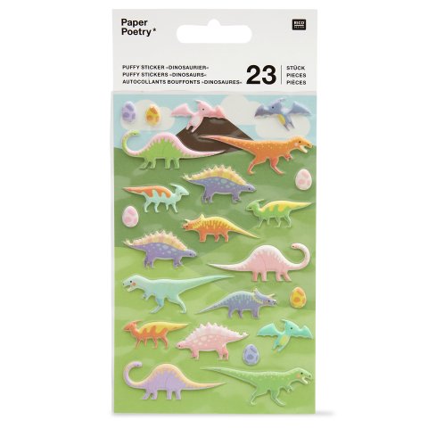 Paper Poetry sticker 3D 95 x 190 mm, dinosauri