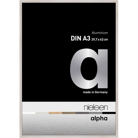 Nielsen Wechselrahmen Alu Alpha 29,7 x 42 cm (DIN A3), Eiche geweißt