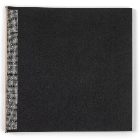 Buchblock blanko, Fotoalbum 305 x 300 mm, Querformat, klebegebunden, schwarz