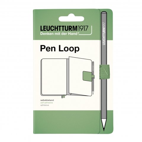 Portaplumas para faros Pen Loop 40 x 40 mm, lazo b = 15 mm, salvia (verde claro)
