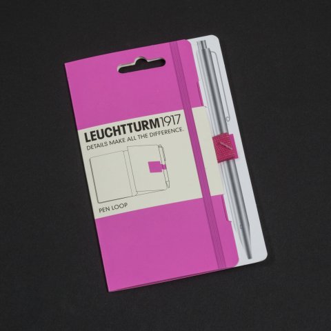 Leuchtturm Stifthalter Pen Loop 40 x 40 mm, Schlaufe b = 15 mm, neon pink