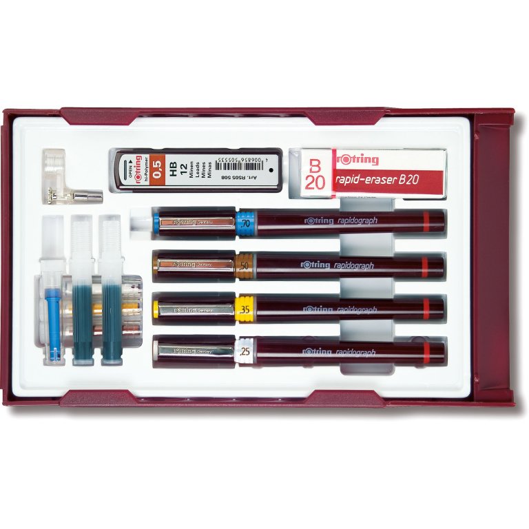 Rotring Rapidograph ink drawing pen, set