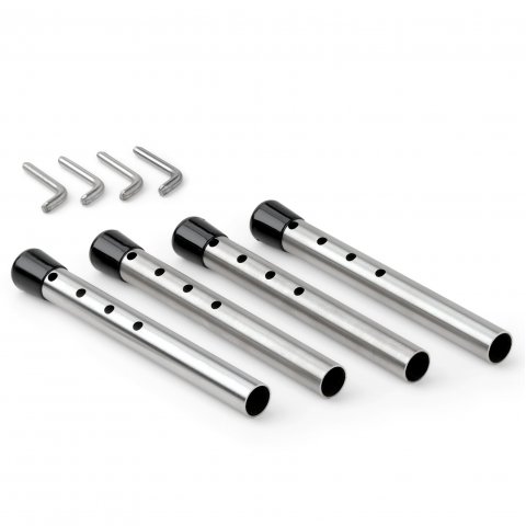 Height adjuster for table frame E2 short (up to 88 mm) with PVC plug, 4 pcs., stainless steel