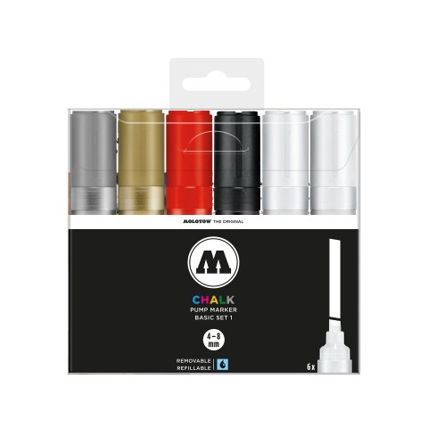 Molotow Chalk Marker 4-8 mm, Set of 6 Basic 1, (474)
