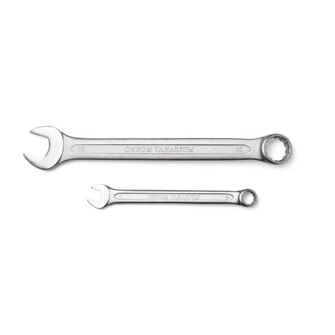 Combination wrench 8 mm, 15° offset, 12 sided