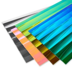 Espejo de poliestireno, de color, con ondulaciones regulares