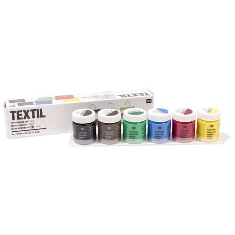 Textile paint set 6 x 40 ml, Basic