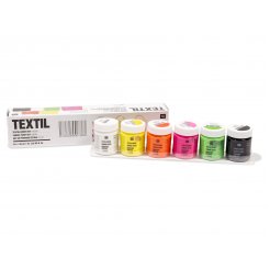 Textile paint set 6 x 40 ml, Neon