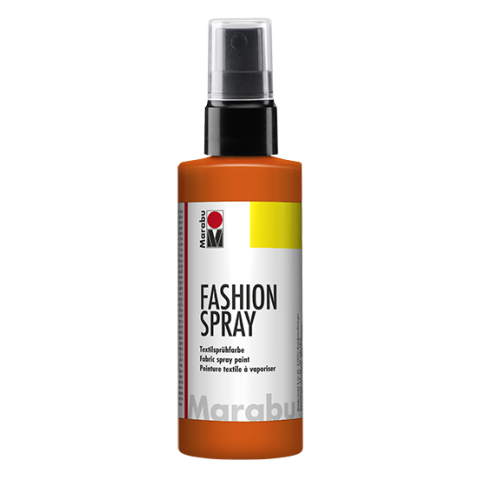 Marabu Fashion Spray Pintura en spray para textiles Frasco, 100 ml, rojo-naranja (023)