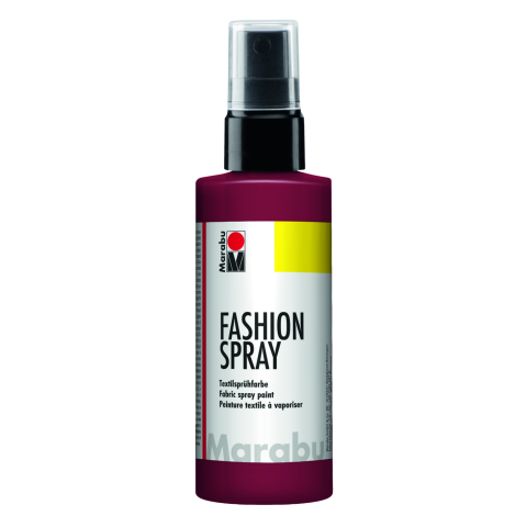 Marabu Fashion Spray Pintura en spray para textiles Botella, 100 ml, burdeos (034)