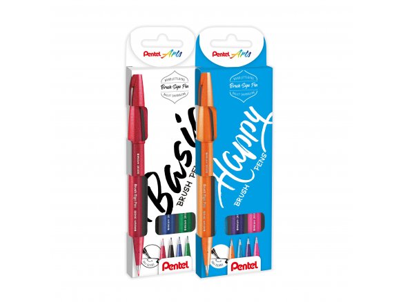 Pentel Sign Pen Brush, 4er-Set