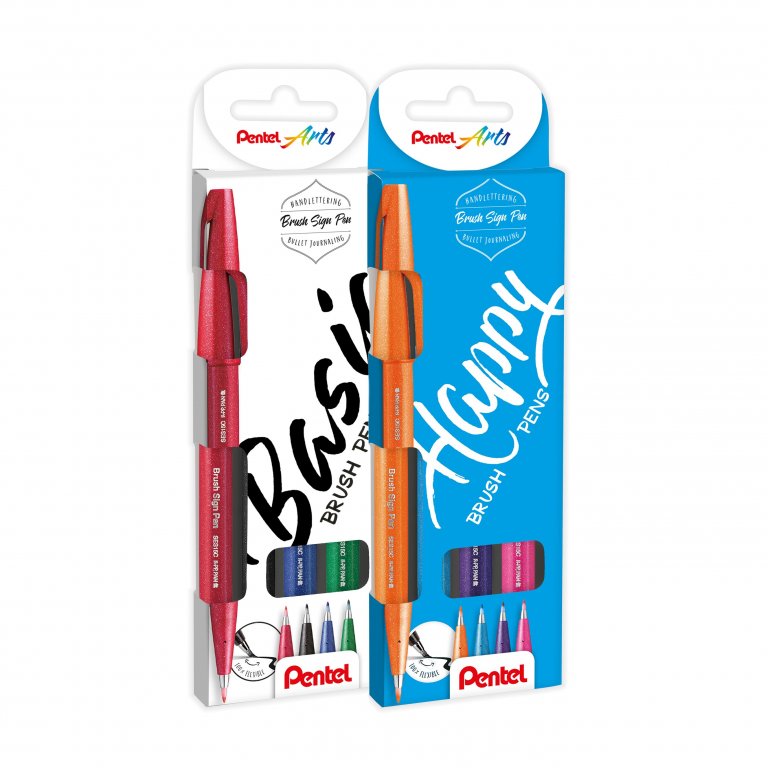 Pentel Sign Pen Brush, 4er-Set