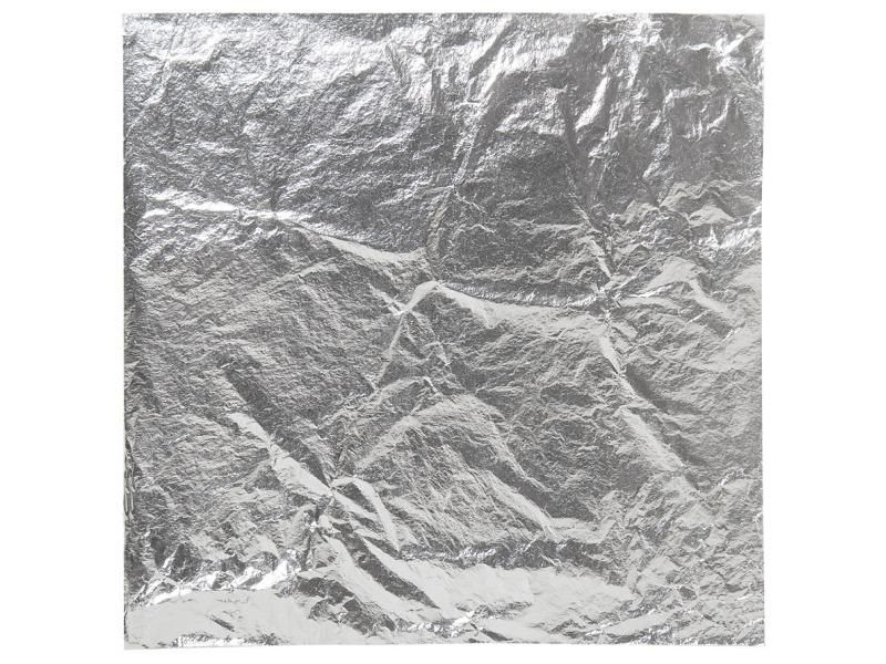 Foglia Argento Puro 100% - 95x95mm, Confezione Da 10 Fogli, Per Decorazione Alimentare E Restauro