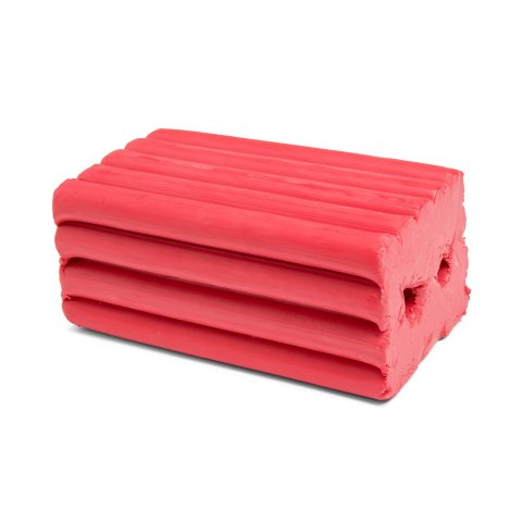 Standard plasticine, coloured 500 g large block (50 x 62 x 118), red