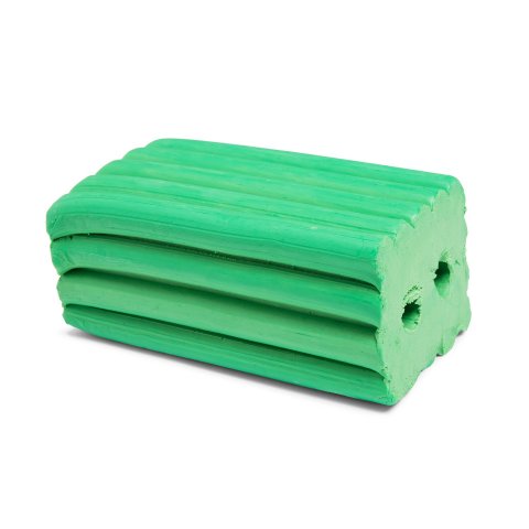 Standard plasticine, coloured 500 g large block (50 x 62 x 118), light green