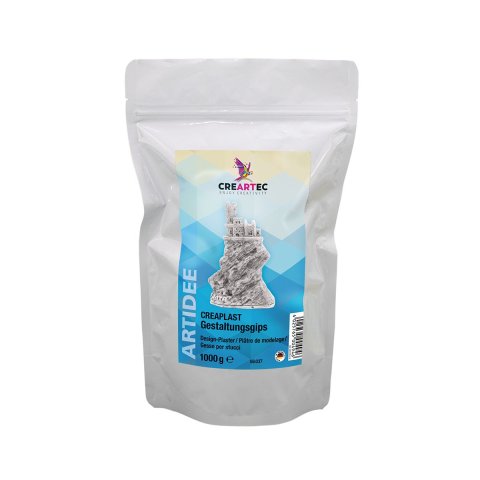 Yeso para diseño Creaplast 1,0 kg en una bolsa de aluminio resellable
