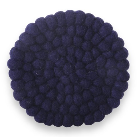 Gry & Sif, posavasos de fieltro, redondo, de colores 2 piezas, ø 10 cm, hechas a mano, azul oscuro