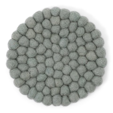 Gry & Sif, posavasos de fieltro, redondo, de colores 2 piezas, ø 10 cm, hechas a mano, verde claro