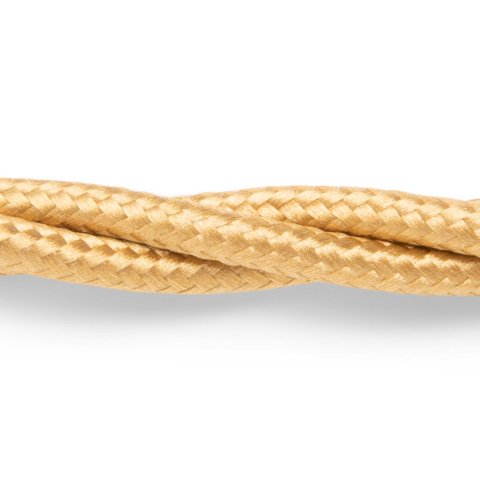 Cable textil redondo 3 x 0,75 mm², d = aprox. 5 mm, dorado, torcido