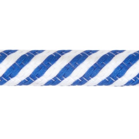 Cavo tessile rotondo 3 x 0,75 mm², d = circa 10 mm, blu/bianco a righe