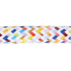 Cable textil redondo 3 x 0,75 mm², d = aprox. 10 mm, arco iris de píxeles