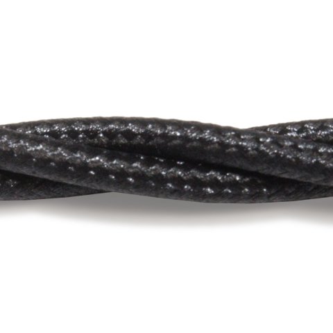 Cable textil redondo 3 x 0,75 mm², d = aprox. 5 mm, negro, torcido