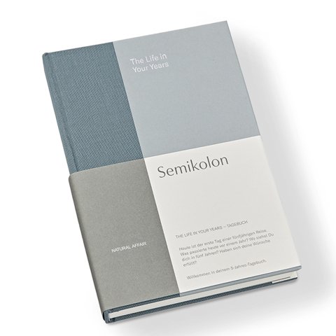 Semicolon Five Year Diary 152 x 217 x 30 mm, 388 pages, sea salt