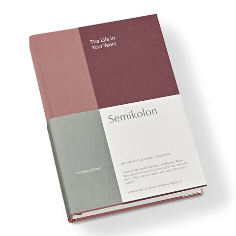 Semikolon Fünfjahrestagebuch 152 x 217 x 30 mm, 388 Seiten, blossom