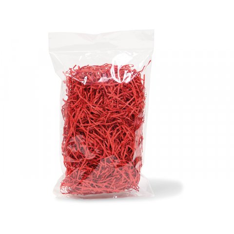 Decorative paper wool PE bag 30 g, red