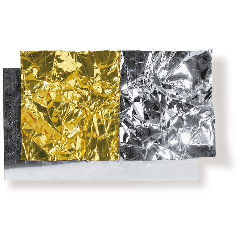 PVC-hart Spiegelfolie, dünn, farbig, glänzend s = 0,035 mm, b = 1200 10 m/Rolle, gold/silber
