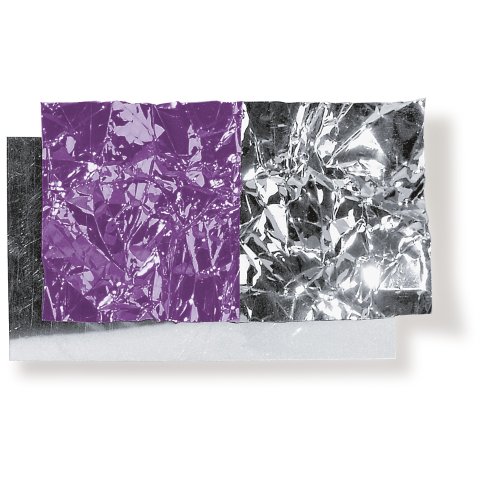 PVC-hard mirror film, thin, colored, glossy s = 0.035 mm, b = 1200 10 m/roll, purple/silver