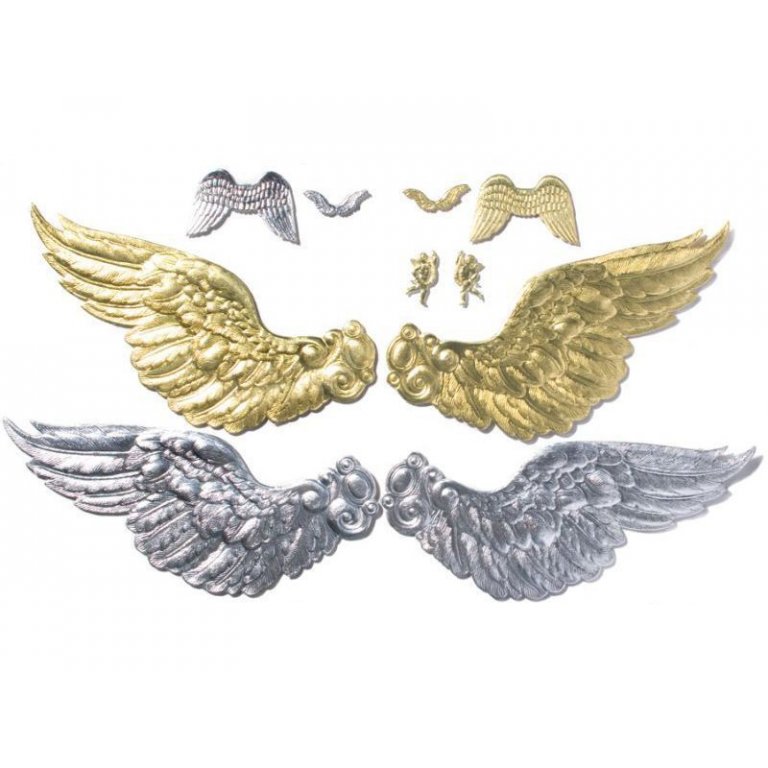 Stanzteil Karton, geprägt, Engel/Flügel