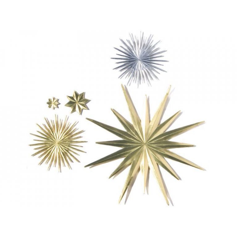 Estrellas de cartulina, troqueladas, gofradas