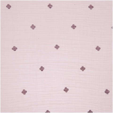 Sezione tessuto, fantasia 50 x 130 cm, 130 g/m², mussola, fiori in lamina calda