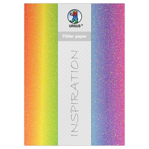 Regenbogen-Glitterkarton 23 x 33 cm, 220 g/m², Streifen