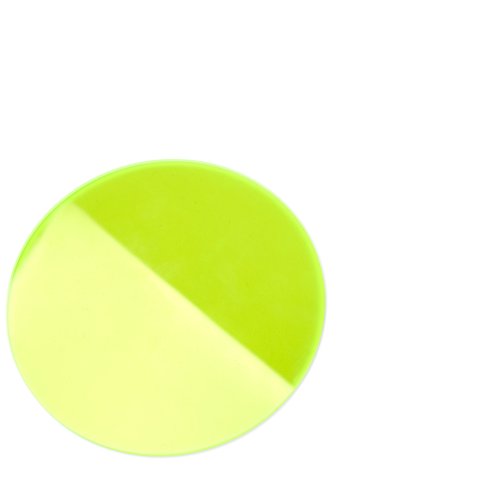 Vidrio acrílico GS transparente círculo fluorescente Ø 100 mm, s = 3 mm, cortado con láser, verde