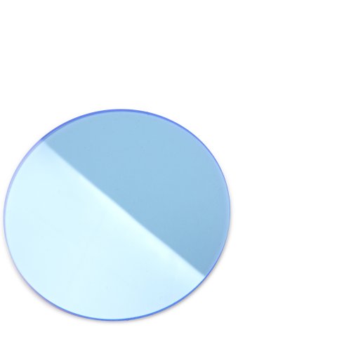 Vidrio acrílico GS transparente círculo fluorescente Ø 100 mm, s = 3 mm, cortado con láser, azul
