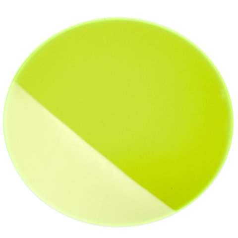 Vidrio acrílico GS transparente círculo fluorescente Ø 150 mm, s = 3 mm, cortado con láser, verde