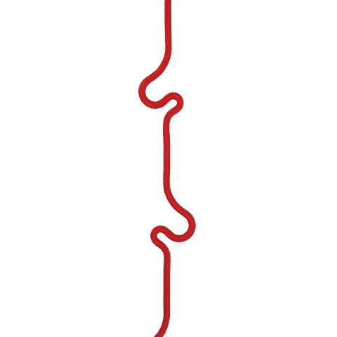 Appendiabiti in corda Roberope 4000 x11 mm, 5 ganci scorrevoli in acciaio inox, rosso