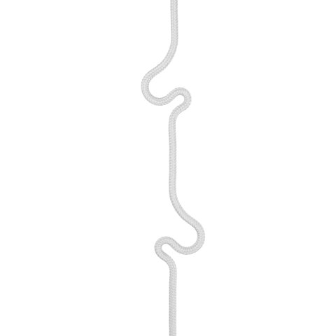 Rope coat rack Roberope 4000 x11mm, 5 sliding stainless steel hooks, white