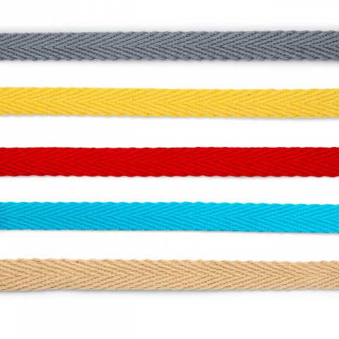 Flat cord, braided, cotton w = 15 mm, black (000)