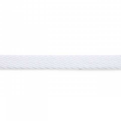 Flat cord, braided, cotton w = 15 mm, white (009)