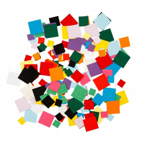 Paper cuttings 180 g, 10 + 15 + 20 mm, coloured, square