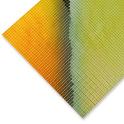 Polystyrene mirror, self-adhesive, 5 mm squares iridescent rainbow 1.2 x 245 x 490 mm
