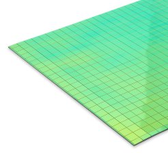 Poliestireno espejado adhesivo, cuadrados 10 mm, iridiscente arcoíris, 1,2 x 245 x 490 mm
