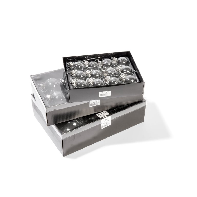 Glas Weihnachtskugel rund, farblos