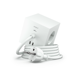 Avolt Square 1 Multiple Socket USB-C & Magnet, 2 x USB-C 5 V 30 W, 3 x 230 V, cable 1.8 m, white