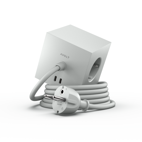 Avolt Square 1 Multiple Socket USB-C &amp; Magnet 2 x USB-C 5V 30 W, 3 x 230 V, cable 1.8 m, gray